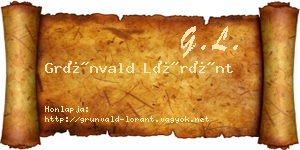 Grünvald Lóránt névjegykártya