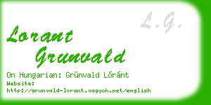lorant grunvald business card
